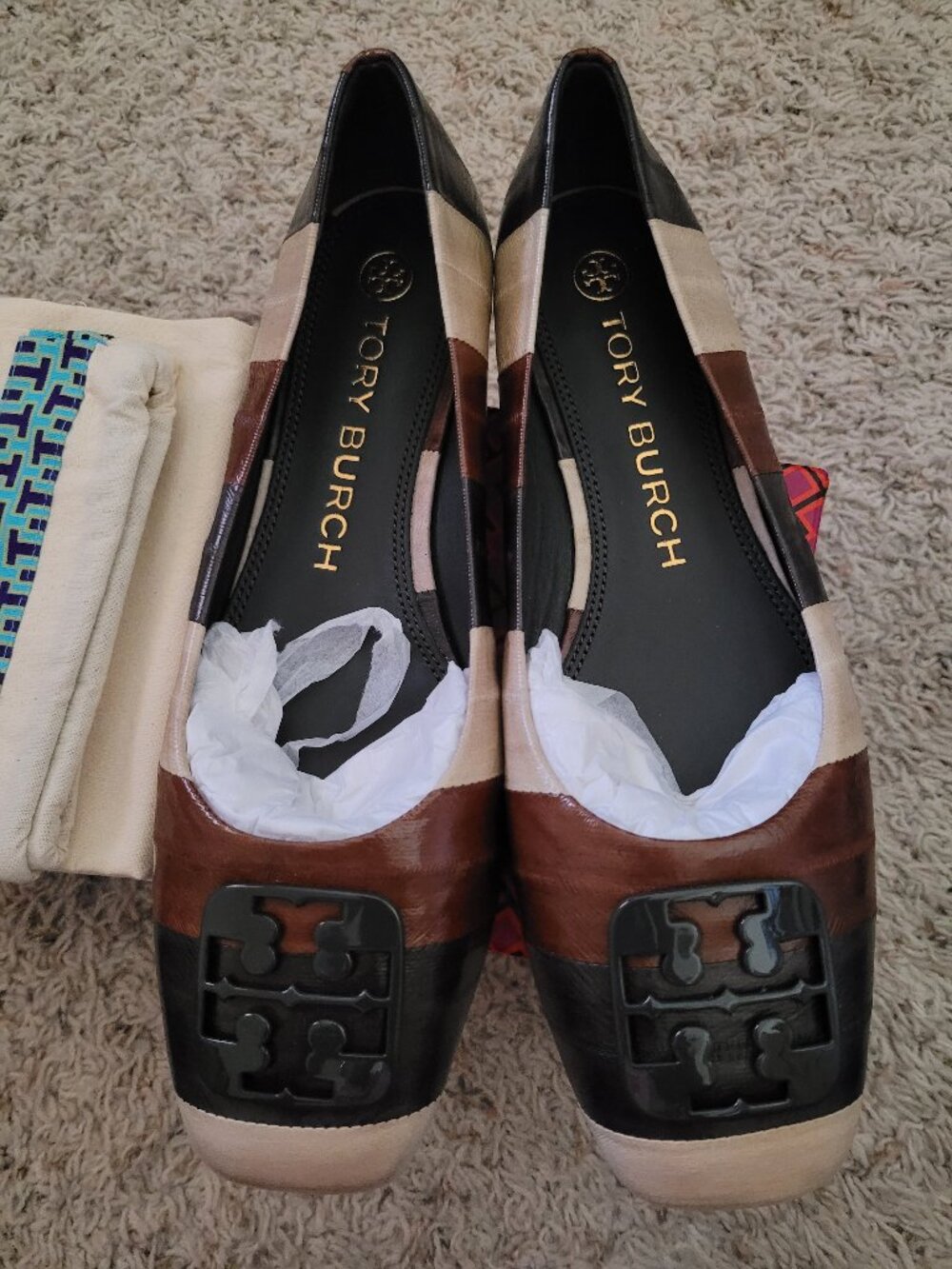 NIB Tory Burch Geirgia Ballet Eel Leather Flats - 8.5